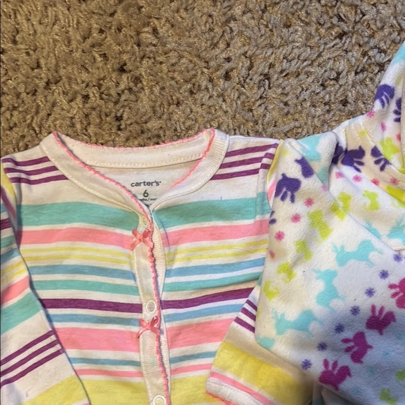 Carter's Pink and Purple Footies Pajamas - Picture 7 of 9